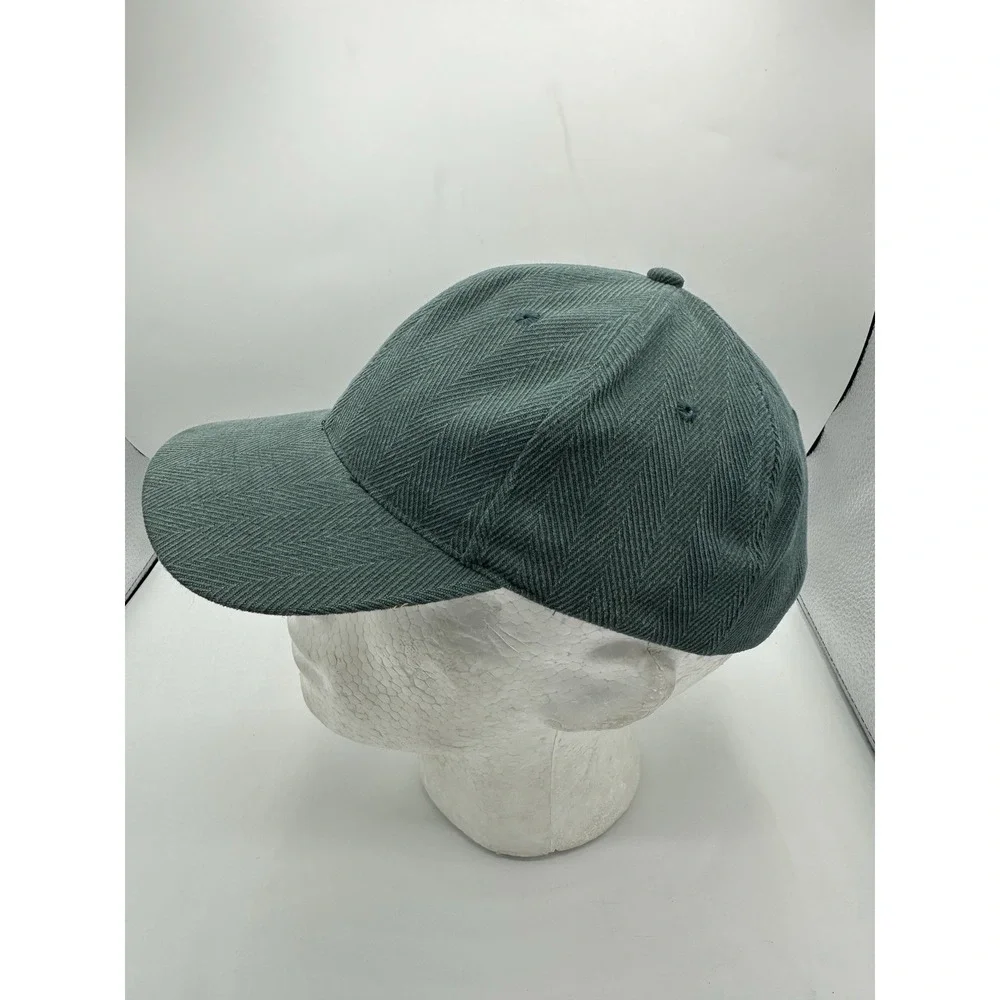 Vintage HeadShot KC Caps Green Herringbone Strapback Hat Blank NOS Cap